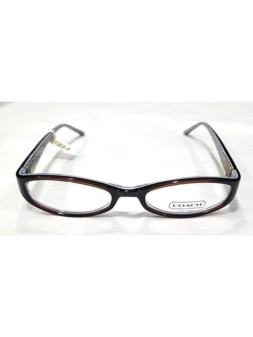 Coach 530 Annabel Gloss Brown Blue Oval Eyeglasses 50-18 135 - Picture 3 of 8